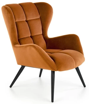 Cynamonowy fotel uszak wypoczynkowy - Tebe