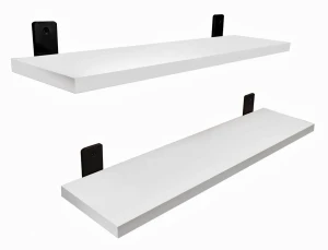 Komplet 2 białych półek ściennych 55 cm - Castello 3X