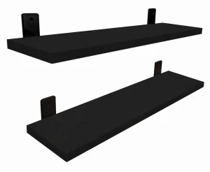 Dwie czarne półki ścienne w klasycznym stylu 50 cm - Castello 3X