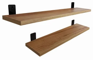 Industrialny zestaw 2 półek ściennych dąb craft złoty - Castello 5X