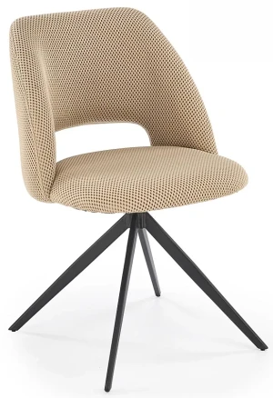 Beżowe obrotowe krzesło metalowe bez kółek - Ofieg