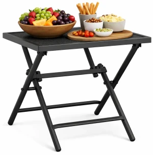 Antracytowy składany stolik ogrodowy - Mat 5X