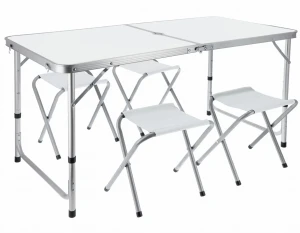 Biały składany zestaw mebli campingowych - Limosa