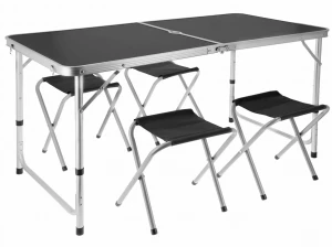 Turystyczny czarny zestaw mebli ogrodowych - Limosa