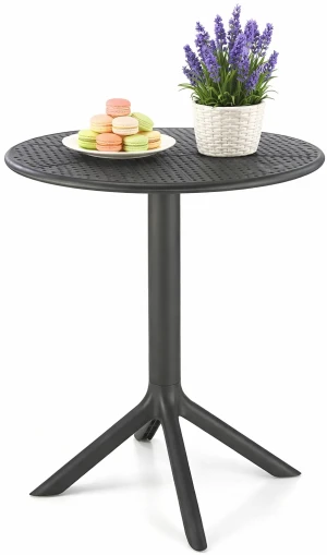Czarny ażurowy stolik ogrodowy - Perso 4X