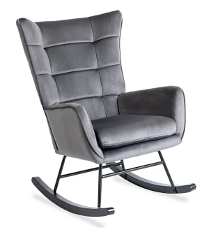 Szary nowoczesny fotel bujany - Corno