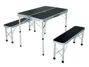 Czarny 3 częściowy komplet mebli kempingowych - Calma
