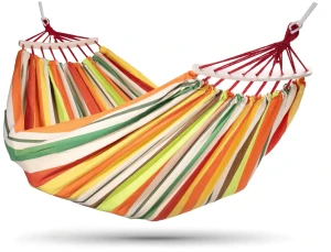 Dwuosobowy hamak ogrodowy w paski - Pikos 6X