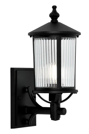 Czarna lampa ścienna zewnętrzna elewacyjna - A449-Akromi