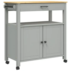 Szary wózek kuchenny z szufladą i drzwiczkami - Vienne 3X