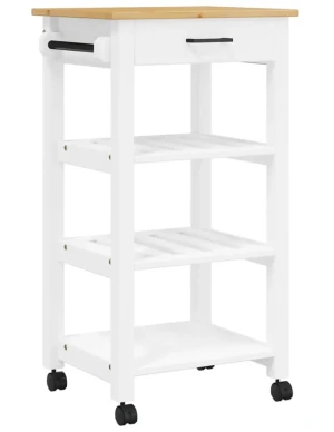 Biały skandynawski wózek kuchenny - Vienne 5X