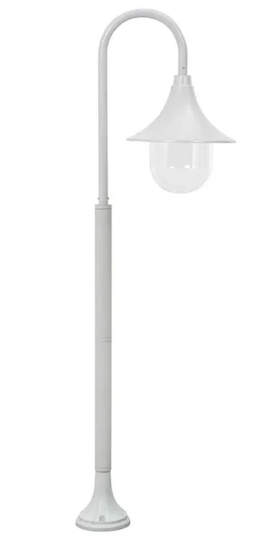 Biała pojedyncza lampa ogrodowa stojąca - A464-Agita