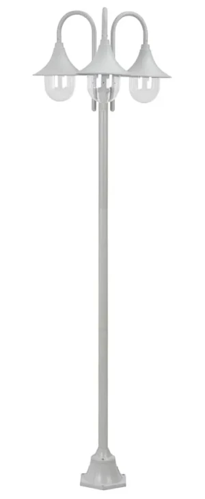 Biała wysoka potrójna latarnia ogrodowa - A466-Agita