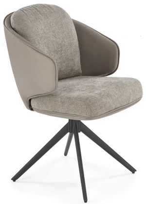 Popielaty tapicerowany fotel z obrotowym siedziskiem - Meraja