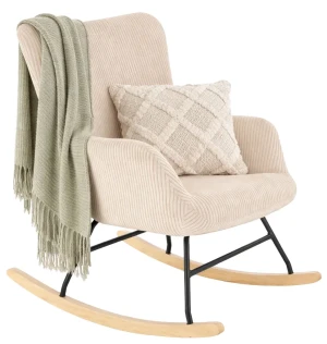 Kremowy wypoczynkowy fotel bujany - Hookani