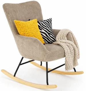 Popielaty fotel uszak z funkcją kołyski - Hookani