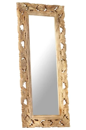 Prostokątne lustro w rzeźbionej ramie z drewna - Rafina 4X