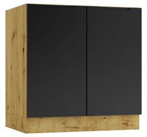 Szafka pod zlew 80 cm dąb artisan + czarny - Orfa 12X