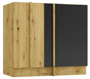 Szafka narożna dolna dąb artisan + czarny - Orfa 14X