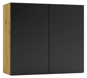 Szafka kuchenna górna 80 cm dąb artisan + czarny - Orfa 23X