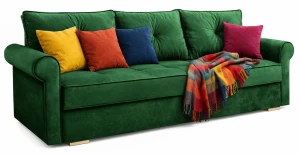 Rozkładana kanapa z funkcją spania butelkowa zieleń - Orit 4X