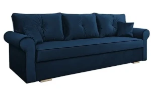 Welurowa rozkładana kanapa granat - Orit 4X