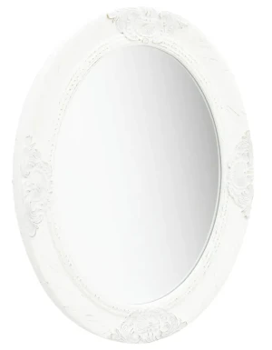Białe owalne lustro w rustykalnym stylu - Rafen 3X