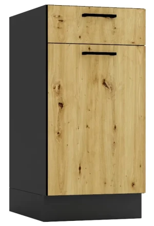 Szafka dolna z szufladą 40 cm grafit + dąb artisan - Coleo 5X