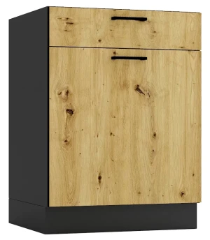 Szafka kuchenna z szufladą 60 cm grafit + dąb artisan - Coleo 9X