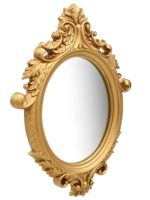 Owalne złote lustro w stylu glamour - Rafen 4X