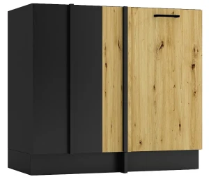 Szafka narożna stojąca grafit + dąb artisan - Coleo 14X