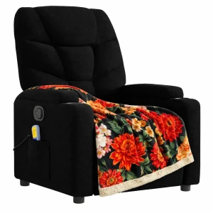 Czarny klasyczny fotel z masażem - Tolen 3X