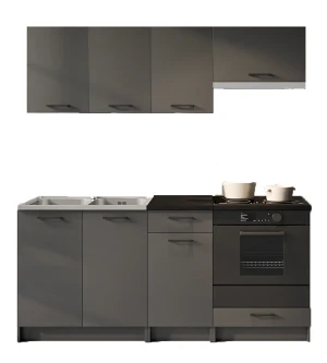 Komplet szafek kuchennych grafit mat - Lanter 4X