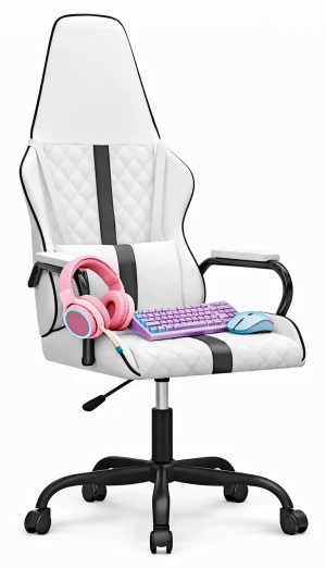 Biało-czarny fotel dla graczy -  Deto 3X