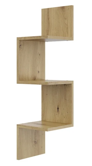 Minimalistyczna narożna półka ścienna dąb artisan - Flora 3X