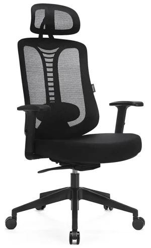 Czarny biurowy fotel ergonomiczny zgodny z rozporządzeniem MR i PS z 2023r - Biosio