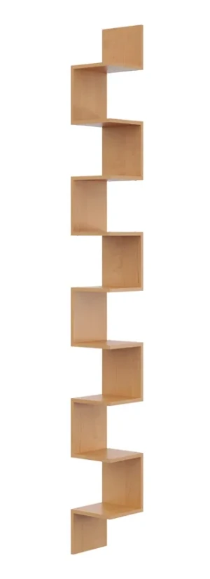 Minimalistyczna narożna półka ścienna w kolorze olchy - Flora 6X