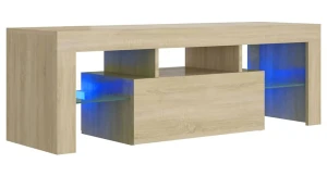 Podświetlana szafka RTV z półkami dąb sonoma - Artbo