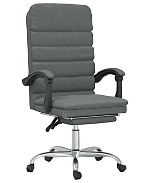 Ciemnoszary rozkładany fotel masujący z podnóżkiem - Olion 3X