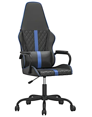 Czarno-niebieski masujący fotel gamingowy - Pagis 12X