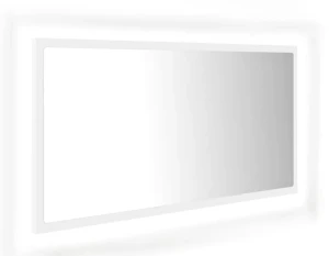 Prostokątne wiszące lustro białe LED - Vineri 5X