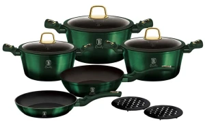 Zielony 10 elementowy zestaw garnków - Carole 4X
