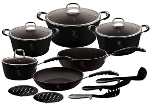 Komplet czarnych garnków i patelni - Epilos 4X