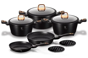 10 elementowy czarny zestaw garnków - Epilos 5X