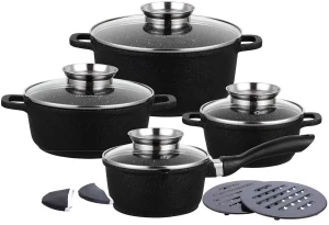 12 elementowy zestaw garnków z granitową powłoką - Epilos 16X