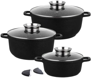 Komplet 3 garnków z pokrywkami na indukcję - Epilos 17X