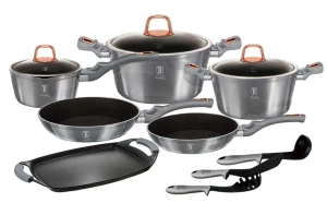 Aluminiowy zestaw garnków z granitową powłoką - Erfo 6X