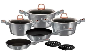 Komplet srebrnych garnków z patelnią - Erfo 7X