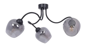 Czarno-grafitowy trzyramienny żyrandol - A566-Bira