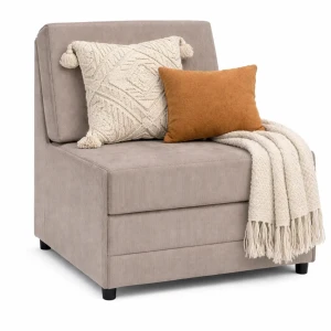 Beżowy tapicerowany fotel z funkcją spania - Orvo